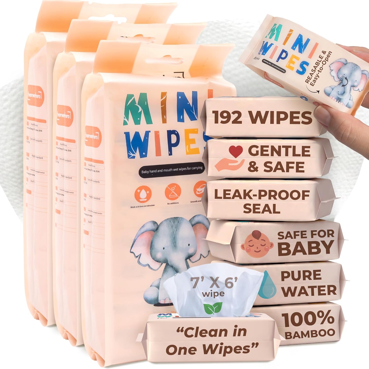 Baby Product - 24 Pack Travel Baby Wipes, 192