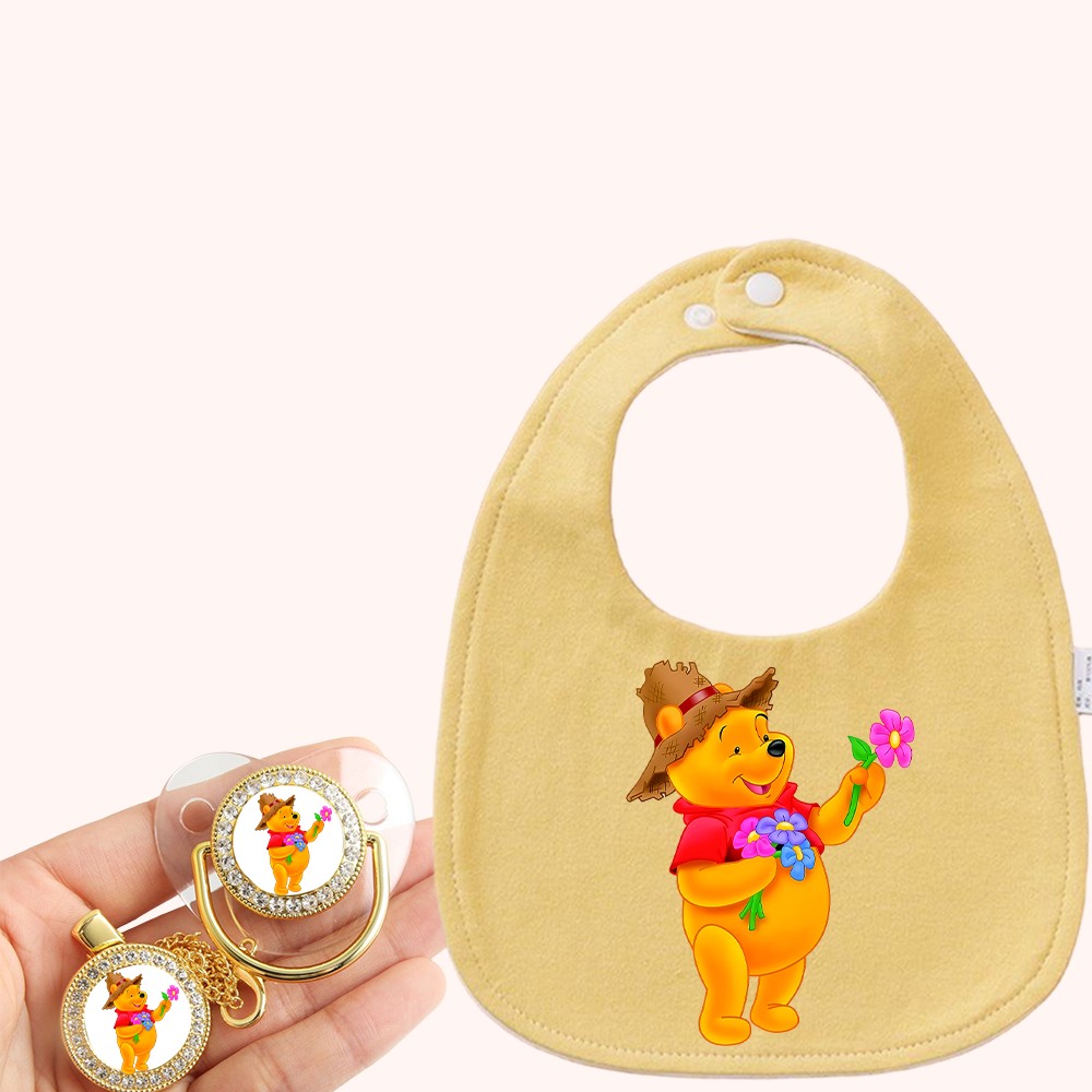 Silicone Baby Bibs - Comforting pacifier holder for girls or