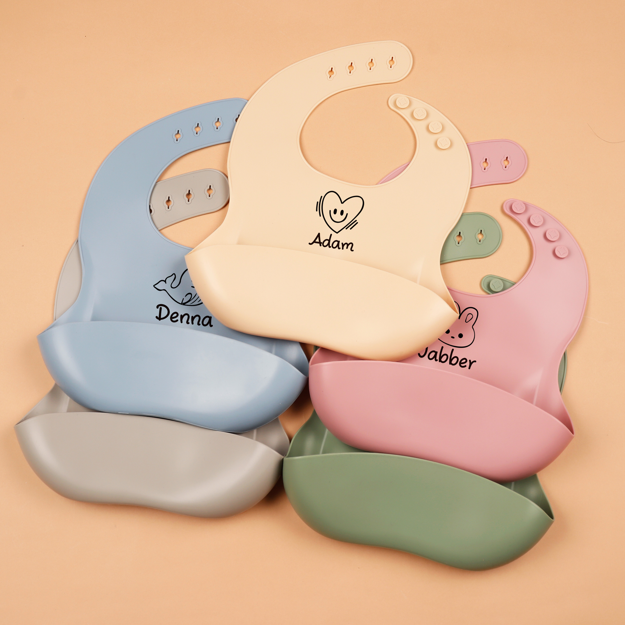 1pc Personalized Bib, Custom B - Silicone Baby Bibs avaliação e preço