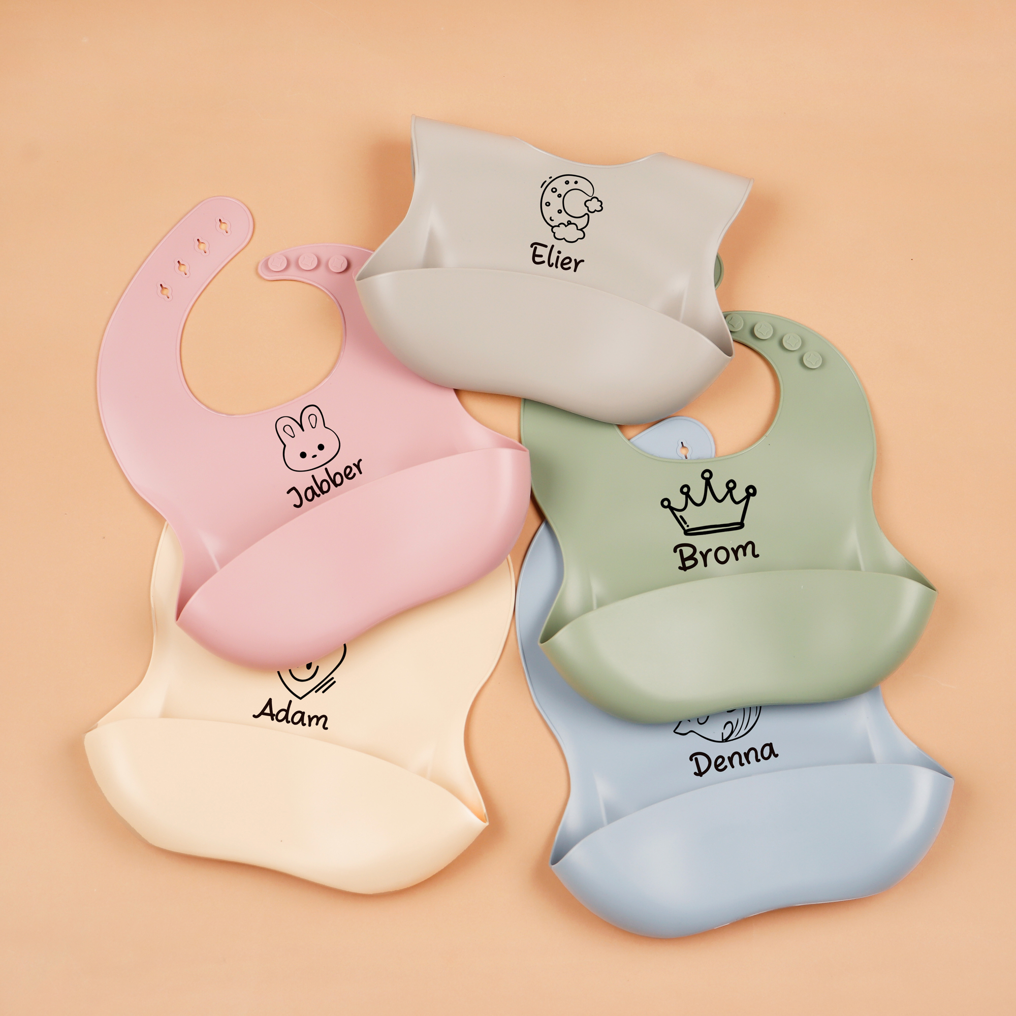 1pc Personalized Bib, Custom B - Silicone Baby Bibs avaliação e preço