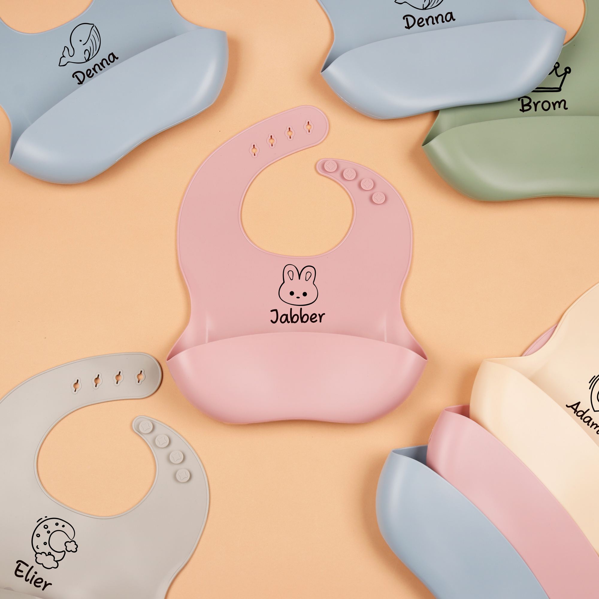 1pc Personalized Bib, Custom B - Silicone Baby Bibs avaliação e preço