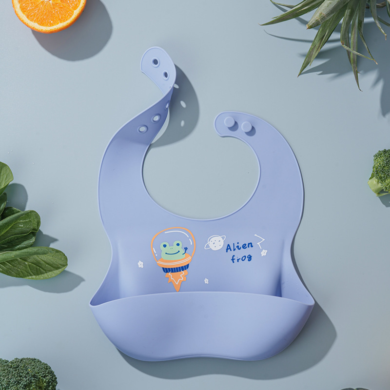 Cartoon Printed Waterproof Bib - Silicone Baby Bibs avaliação e preço
