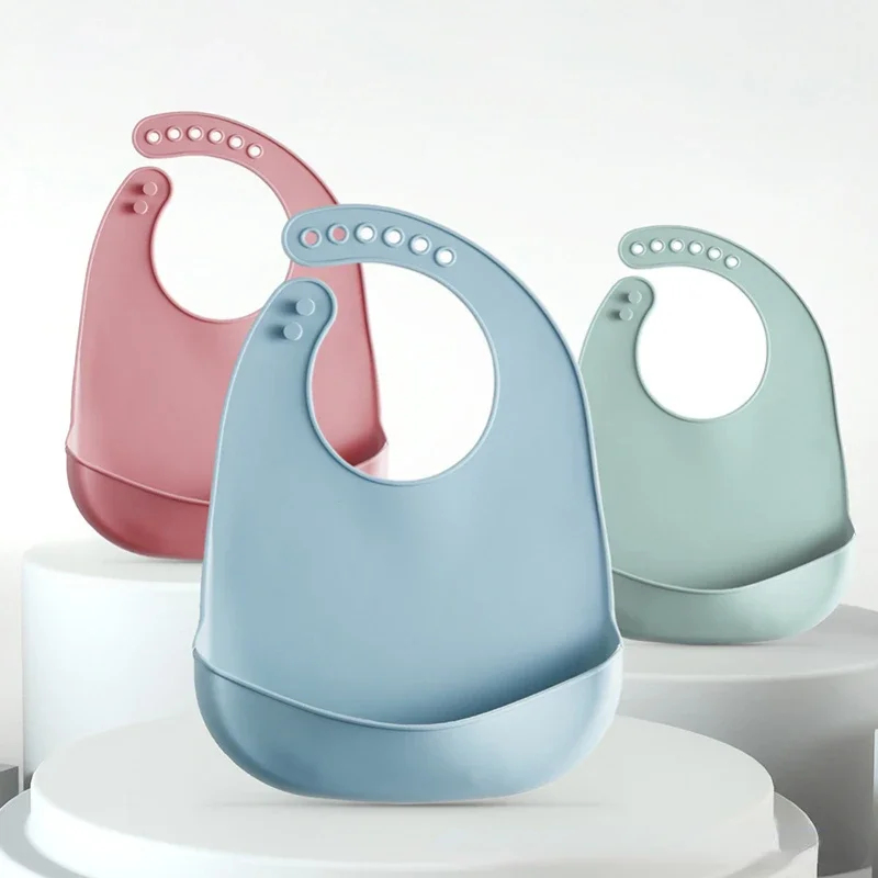 1-4Pcs Baby Bib Adjustable Wat - Silicone Baby Bibs avaliação e preço