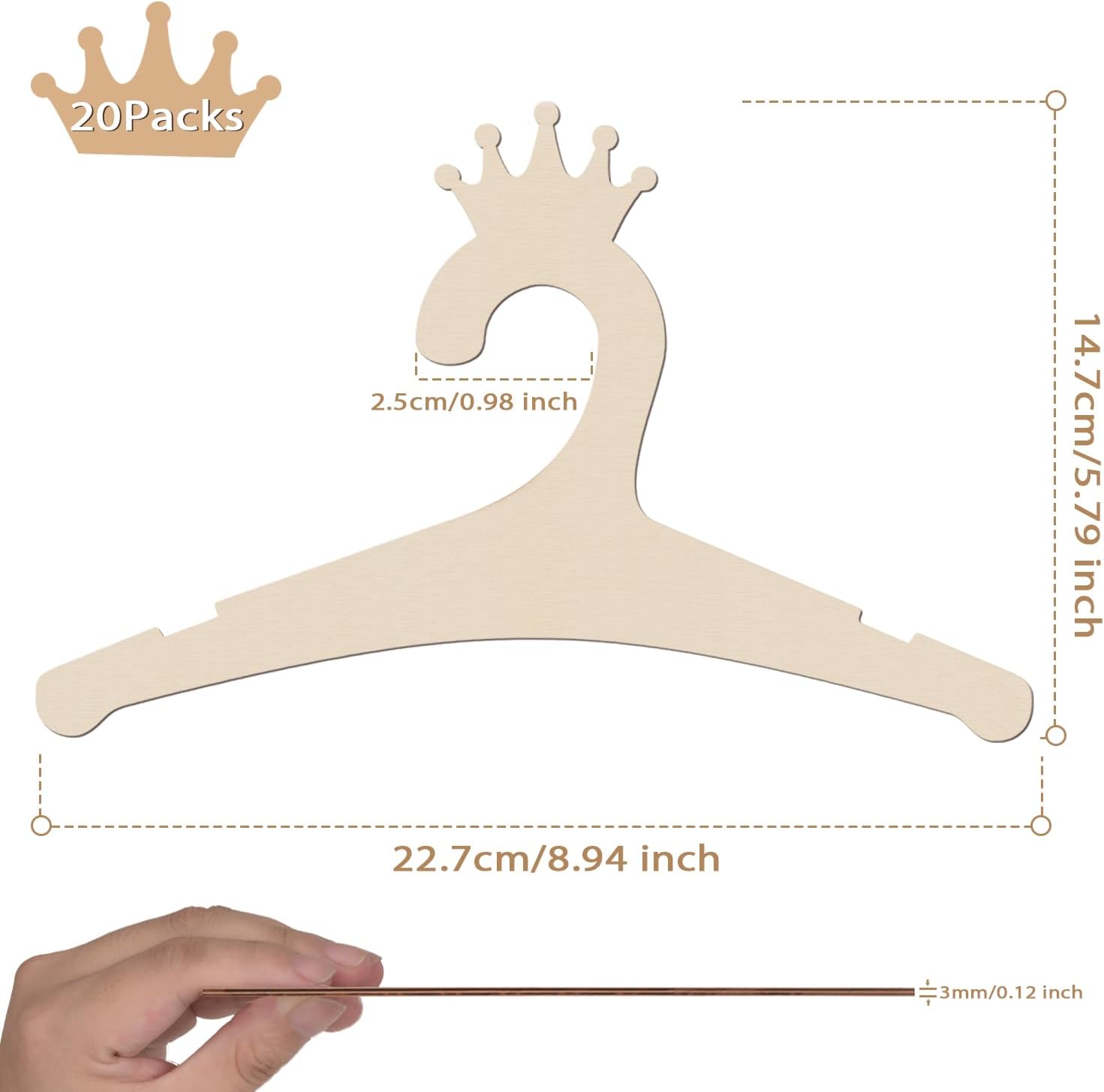 Wooden Baby Hangers 9 Inch, Cu - Baby Product avaliação e preço