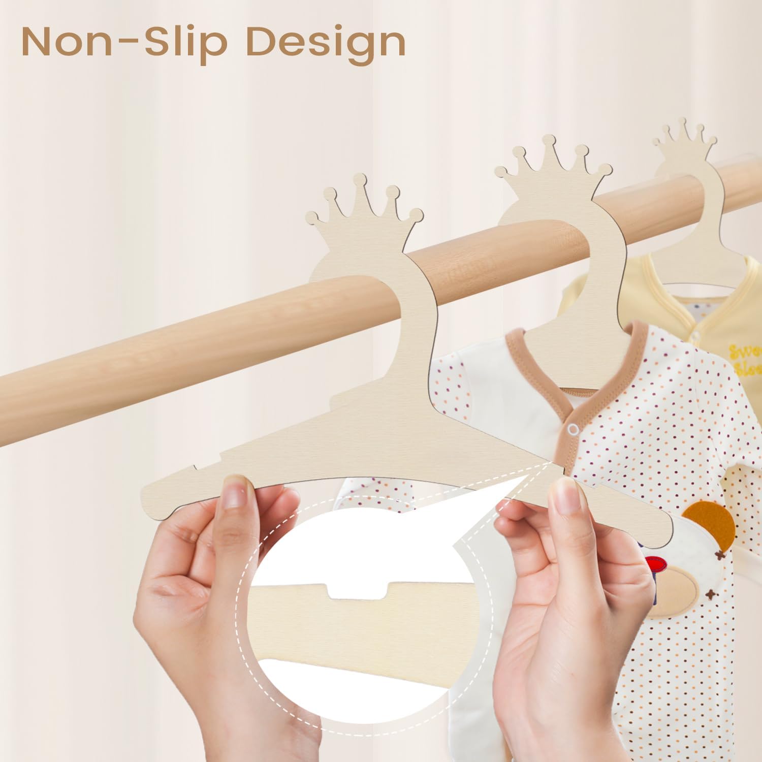 Wooden Baby Hangers 9 Inch, Cu - Baby Product avaliação e preço